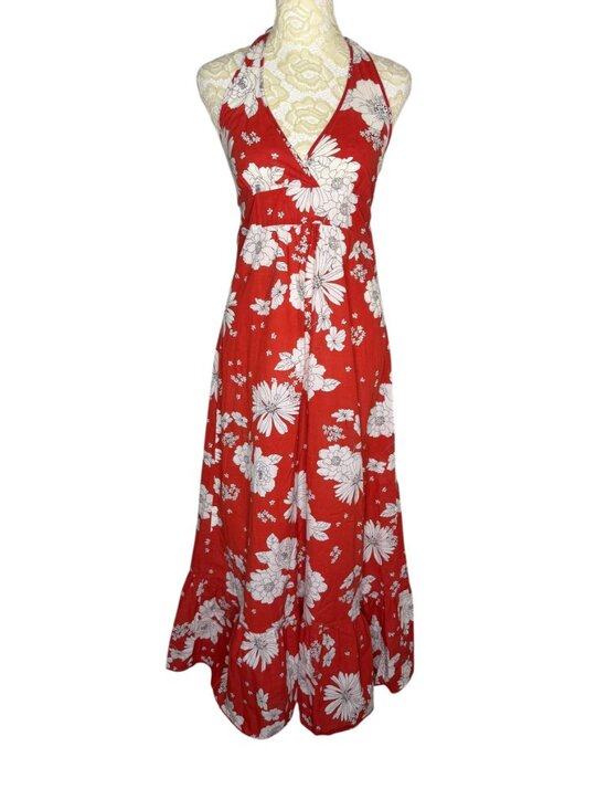 Salt & Pepper Dresses & Skirts - Salt & Pepper Halter Dress Fit Flare Tie Back Floral Red White Black S